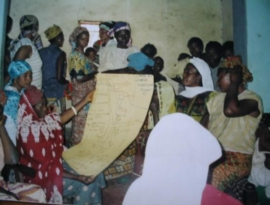 Stakeholders reviewing a community map